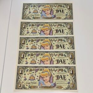 2005 D Series uncirculated Disney Cinderella Dollar Set of 5